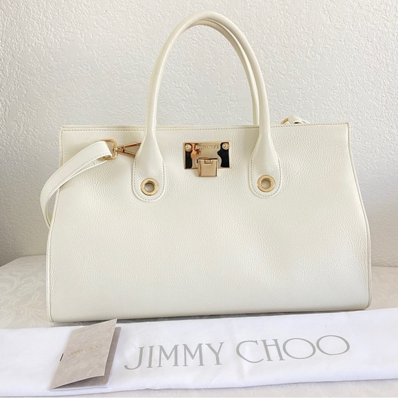 Jimmy Choo Handbags - Jimmy choo white leather 2 way tote